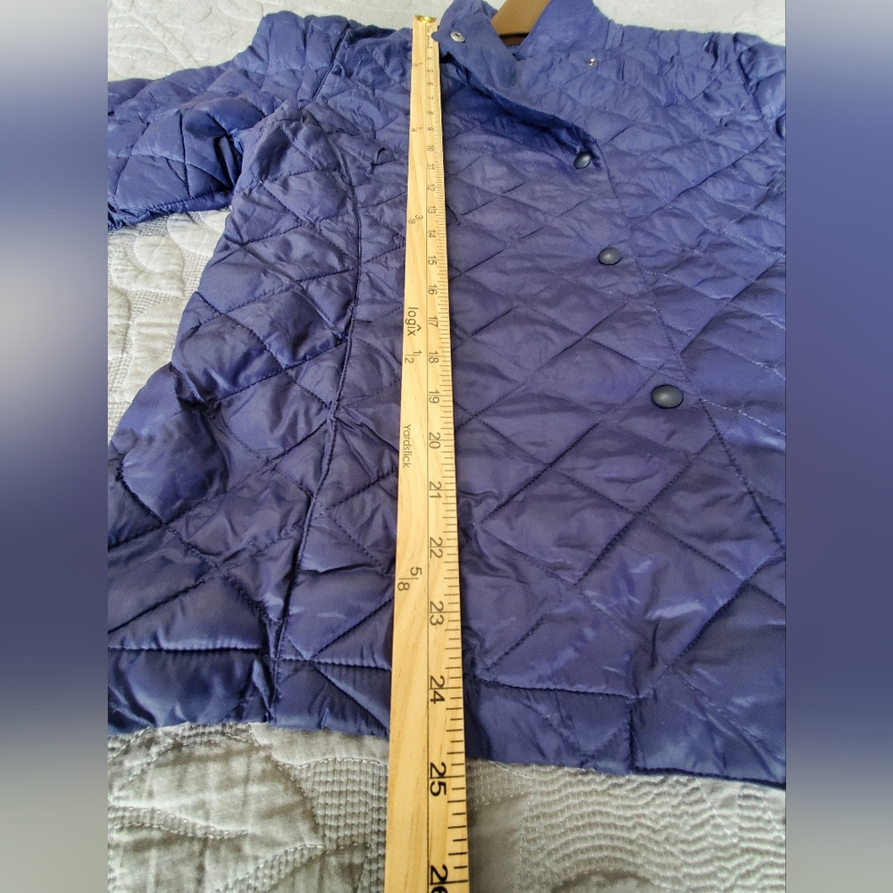 L.L. Bean Navy Blue Diamond Quilted Snap-Front Lightweight Puffer Jacket - Picture 7 of 7